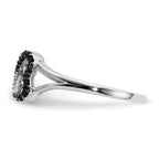 14k White Gold 1/6 carat Black and White Diamond Infinity Heart Ring