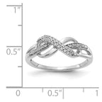 14k White Gold 1/10 carat Diamond Infinity Symbol Ring