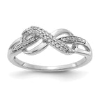 14k White Gold 1/10 carat Diamond Infinity Symbol Ring
