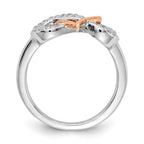 14k Two-tone 1/6 carat Diamond Heart Infinity Symbol Ring
