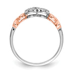 14k Rose Gold with White Rhodium 1/20 carat Diamond Infinity Ring