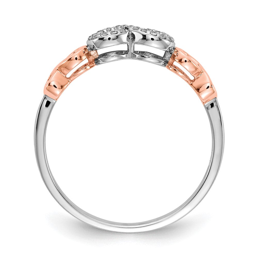 14k Rose Gold with White Rhodium 1/20 carat Diamond Infinity Ring