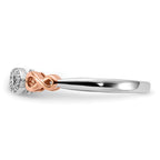 14k Rose Gold with White Rhodium 1/20 carat Diamond Infinity Ring