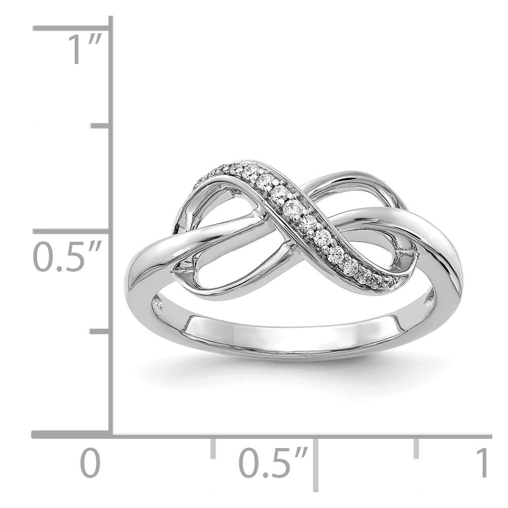 14k White Gold 1/15 carat Diamond Infinity Ring