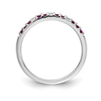 14k White Gold 1/20 carat Diamond and Ruby Band