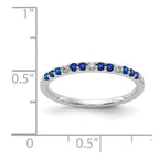 14k White Gold 1/20 carat Diamond and Blue Sapphire Band
