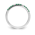 14k White Gold Diamond and Emerald Band