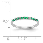 14k White Gold Diamond and Emerald Band