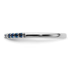 14k White Gold Diamond and Blue Sapphire Band