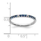 14k White Gold Diamond and Blue Sapphire Band