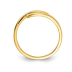 14k Emerald and Diamond 3-stone Bypass Ring