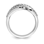 14k White Gold Baguette Ruby and 5/8 carat Diamond Bypass Ring