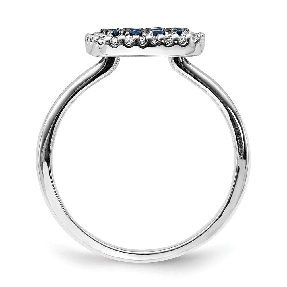 14k White Gold Diamond and Sapphire Ring
