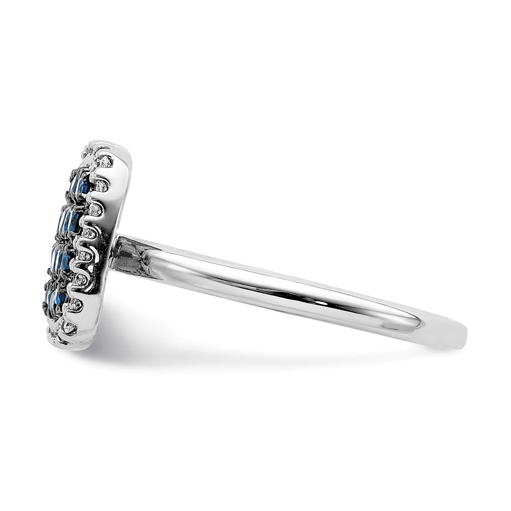 14k White Gold Diamond and Sapphire Ring