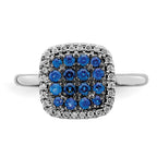 14k White Gold Diamond and Sapphire Ring