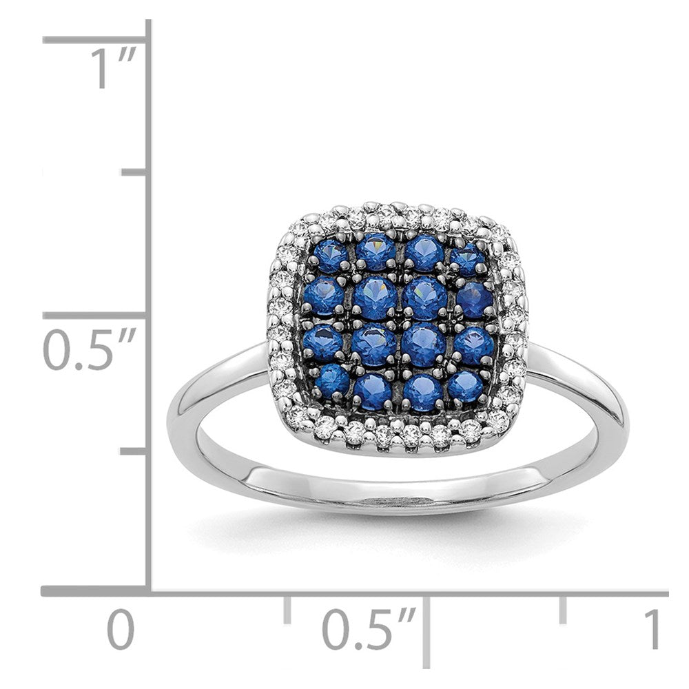 14k White Gold Diamond and Sapphire Ring