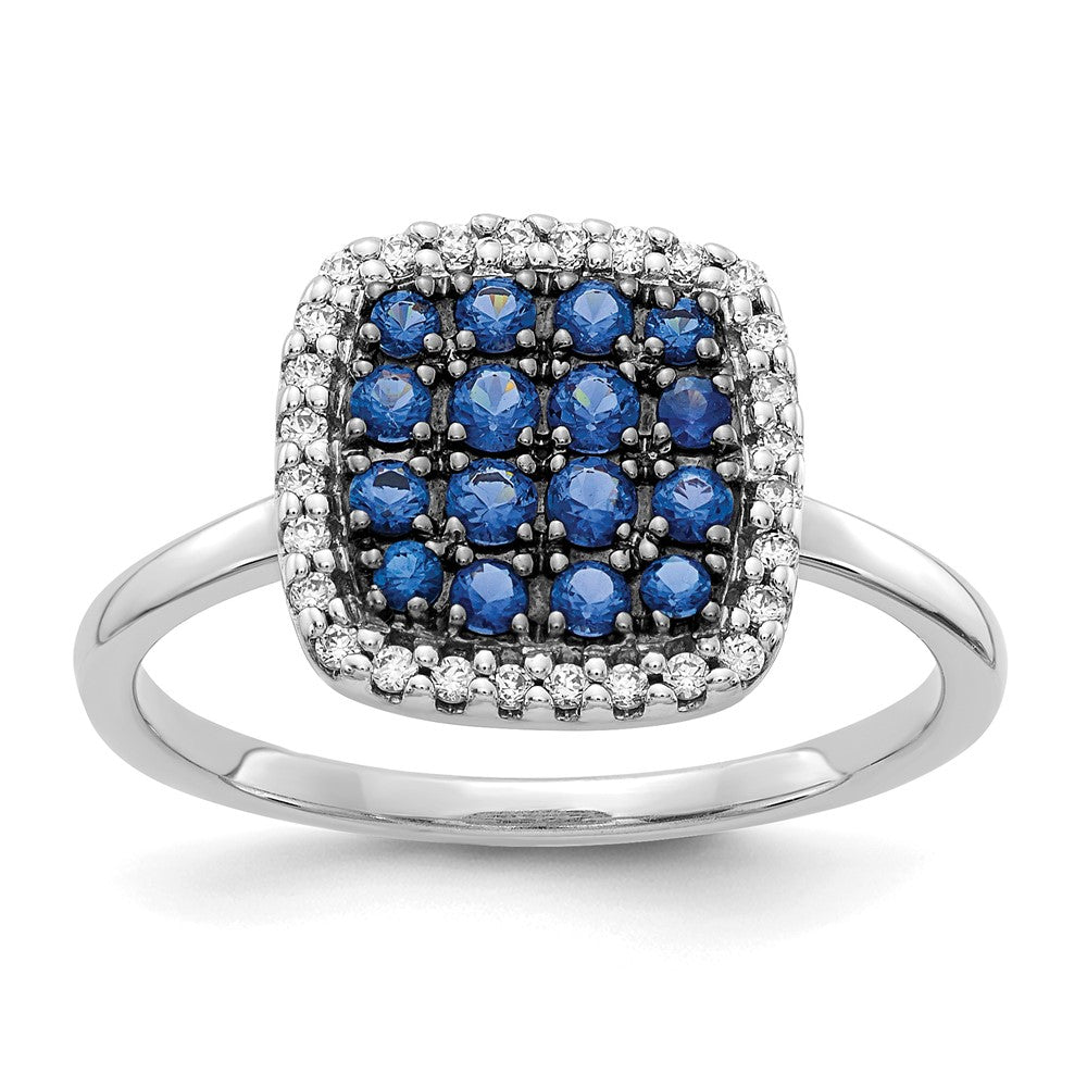 14k White Gold Diamond and Sapphire Ring
