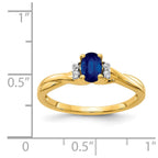 14k 1/20 carat Diamond and 6x4mm Oval Blue Sapphire Ring