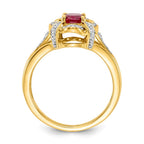 14k 1/5 carat Diamond and 7x5mm Oval Ruby Ring
