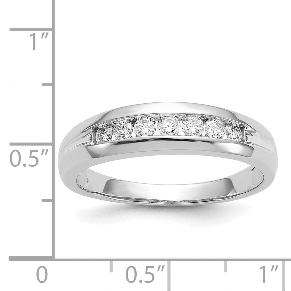 IB Goodman 14k White Gold 1/3 carat Diamond 7-stone Mens Channel Ring