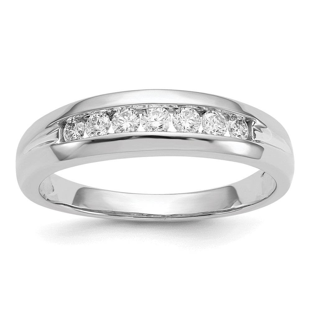 IB Goodman 14k White Gold 1/3 carat Diamond 7-stone Mens Channel Ring