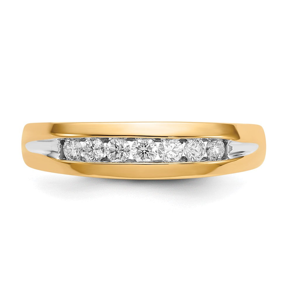 IB Goodman 14k and White Rhodium 1/3 carat Diamond 7-stone Mens Channel Ring