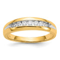 IB Goodman 14k and White Rhodium 1/3 carat Diamond 7-stone Mens Channel Ring