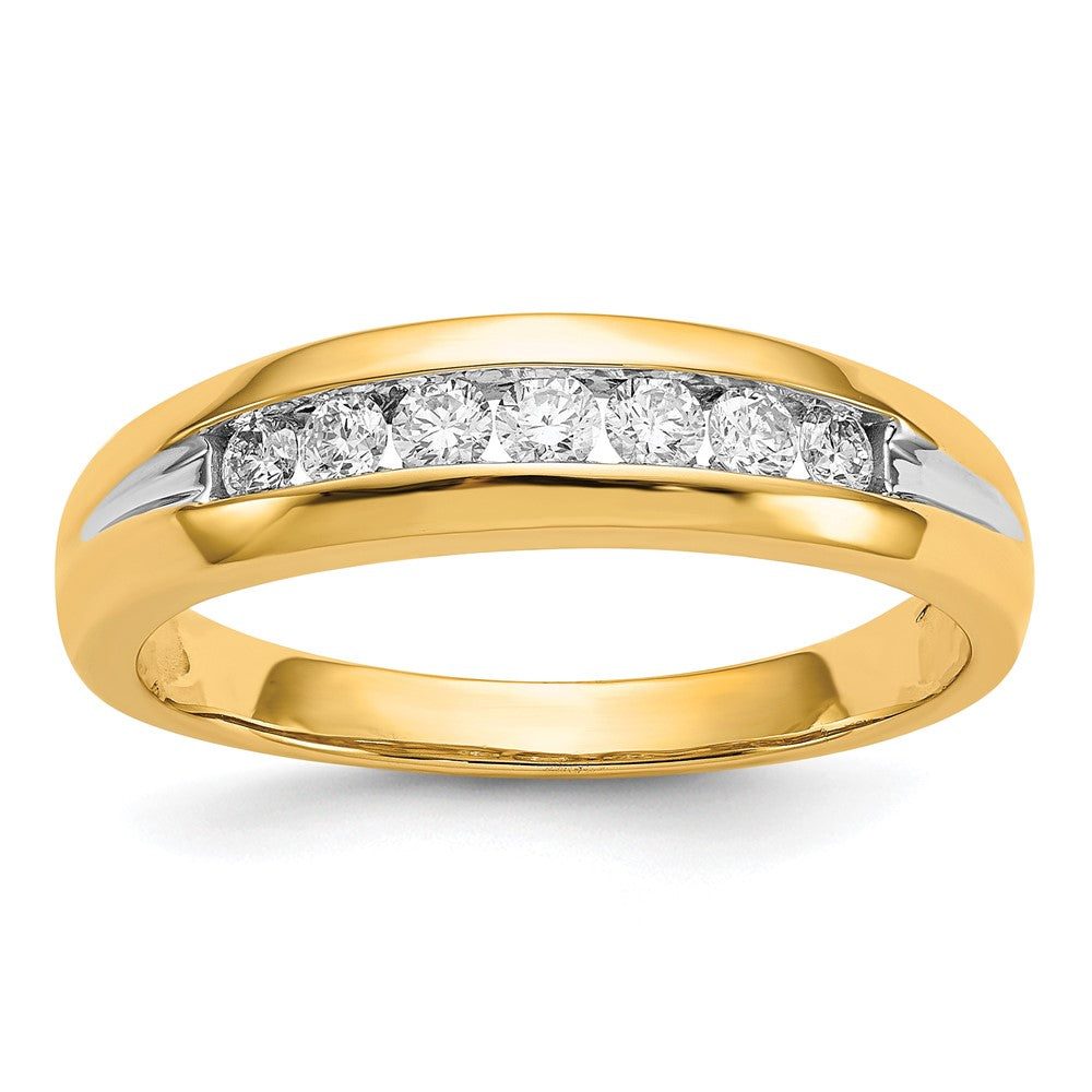 IB Goodman 14k and White Rhodium 1/3 carat Diamond 7-stone Mens Channel Ring