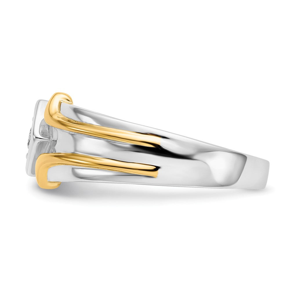 IBGoodman 14k Two-Tone 1/6 carat Lab Grown Diamond VS/SI+ G+ Complete Men's Ring