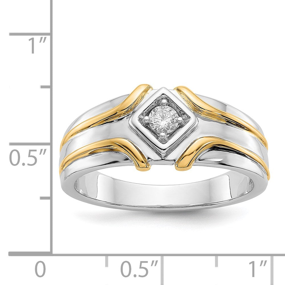 IB Goodman 14k Two-tone 1/6 carat Diamond Mens Ring