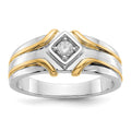 IBGoodman 14k Two-Tone 1/6 carat Lab Grown Diamond VS/SI+ G+ Complete Men's Ring