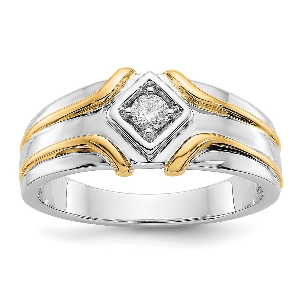 IBGoodman 14k Two-Tone 1/6 carat Lab Grown Diamond VS/SI+ G+ Complete Men's Ring