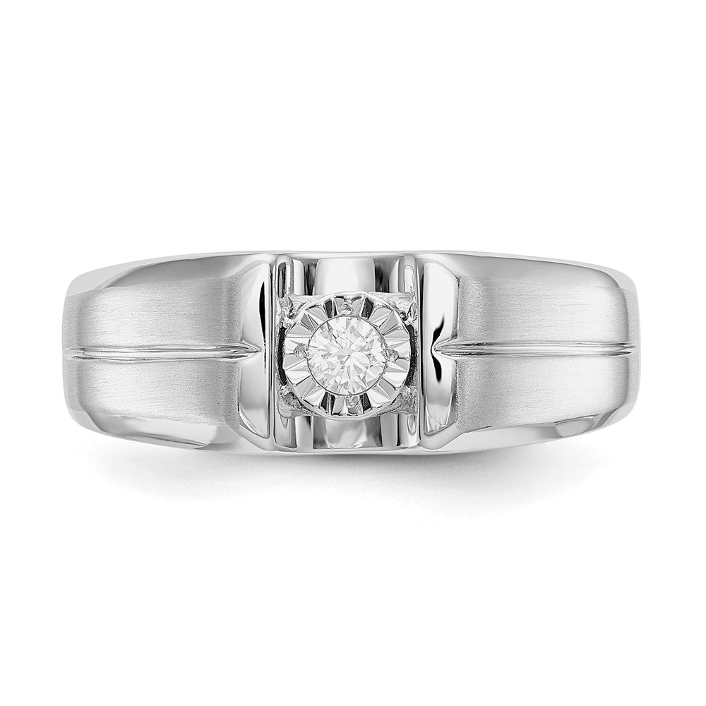 IB Goodman 14k White Gold 1/10 carat Diamond Mens Ring