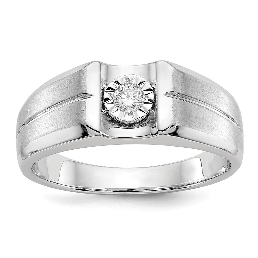 IB Goodman 14k White Gold 1/10 carat Diamond Mens Ring