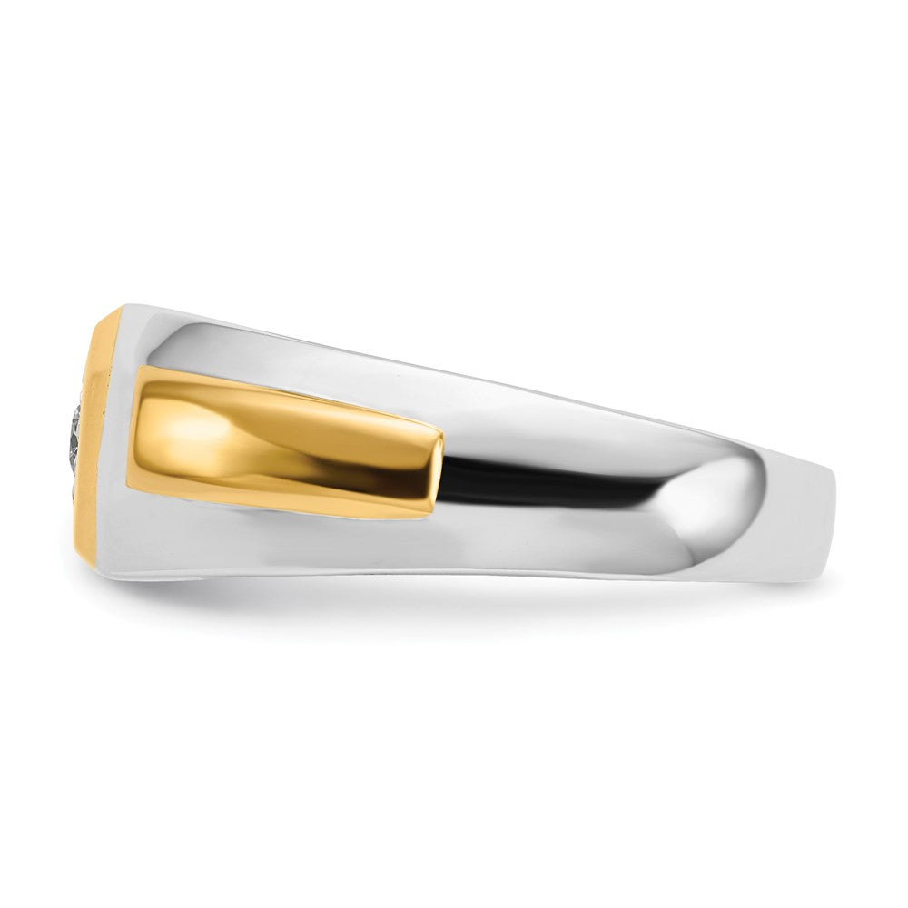IB Goodman 14k Two-tone 1/10 carat Diamond Mens Ring