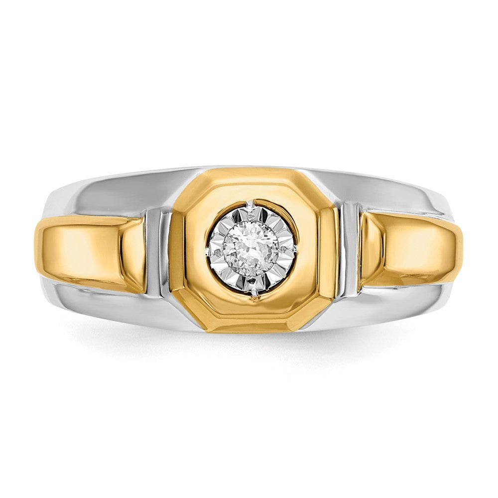 IB Goodman 14k Two-tone 1/10 carat Diamond Mens Ring