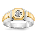IBGoodman 14k Two-Tone 1/10 carat Lab Grown Diamond VS/SI+ G+ Complete Men's Ring