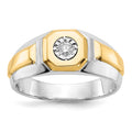 IB Goodman 14k Two-tone 1/10 carat Diamond Mens Ring