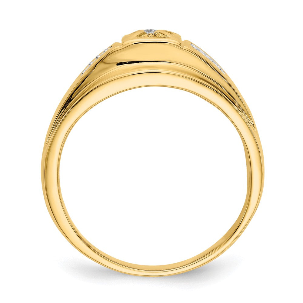 IB Goodman 14k and White Rhodium 1/20 carat Diamond Mens Ring