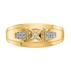 IB Goodman 14k and White Rhodium 1/20 carat Diamond Mens Ring