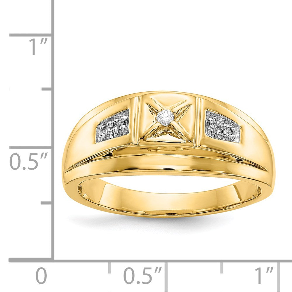 IB Goodman 14k and White Rhodium 1/20 carat Diamond Mens Ring