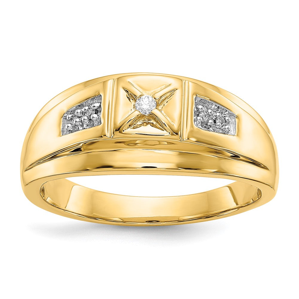 IB Goodman 14k and White Rhodium 1/20 carat Diamond Mens Ring
