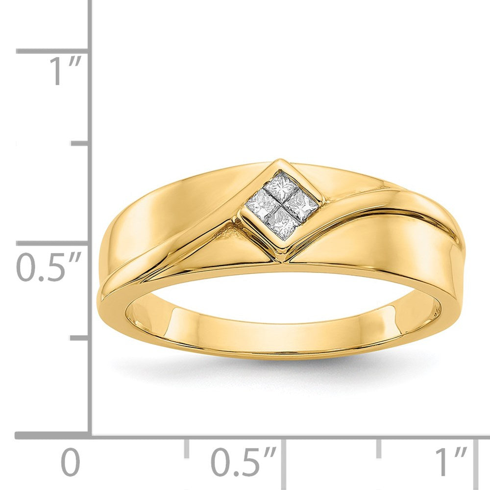 IB Goodman 14k 1/10 carat Diamond Square Cluster Mens Ring