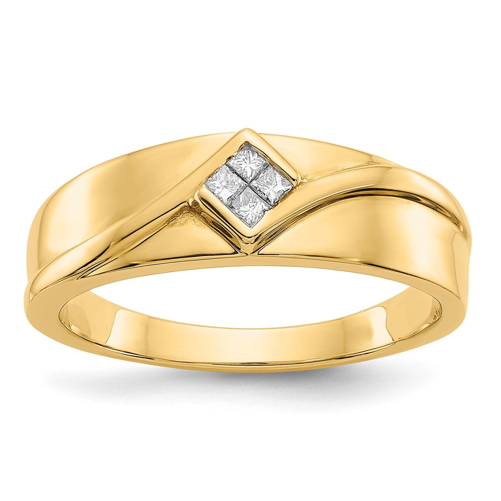 IB Goodman 14k 1/10 carat Diamond Square Cluster Mens Ring