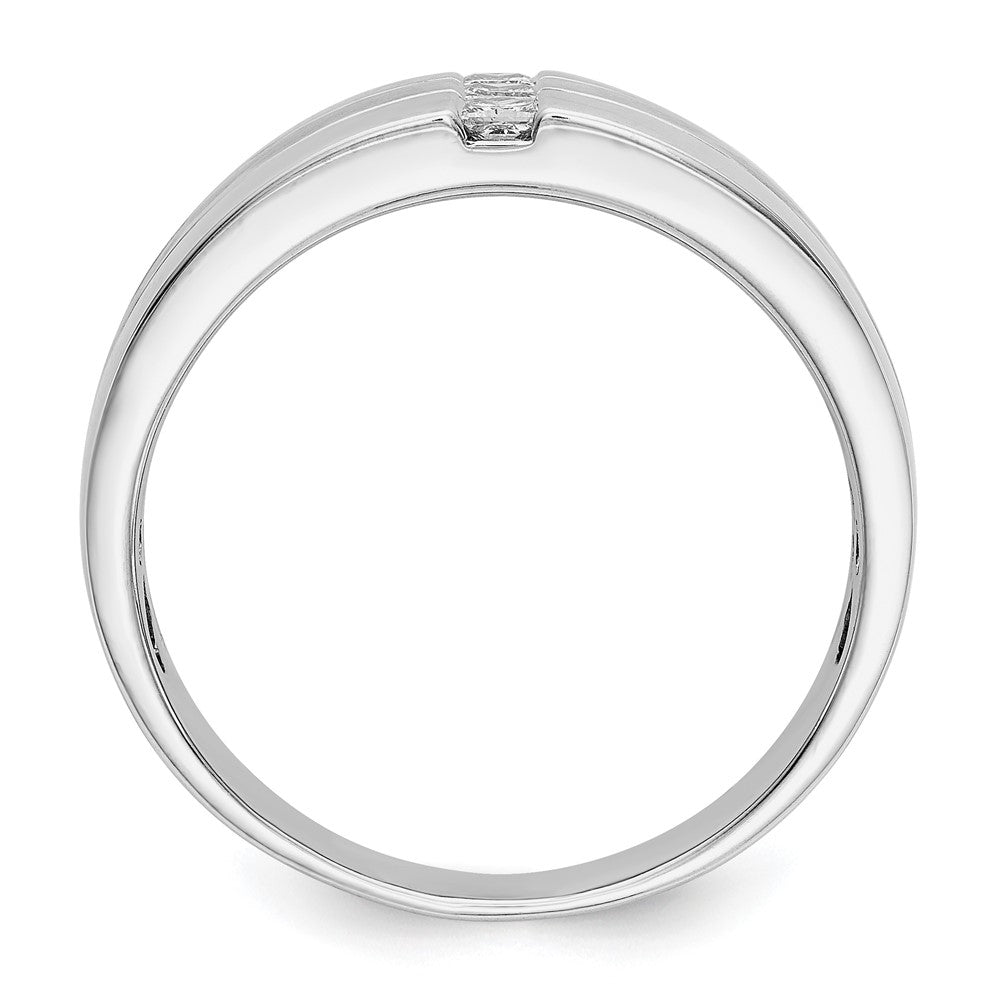 IB Goodman 14k White Gold Polished and Satin 1/4 carat Diamond Mens Ring