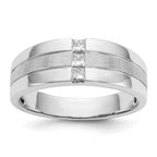 IB Goodman 14k White Gold Polished and Satin 1/4 carat Diamond Mens Ring