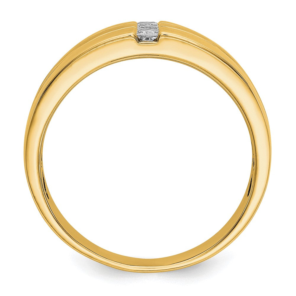 IB Goodman 14k Polished and Satin 1/4 carat Diamond Mens Ring