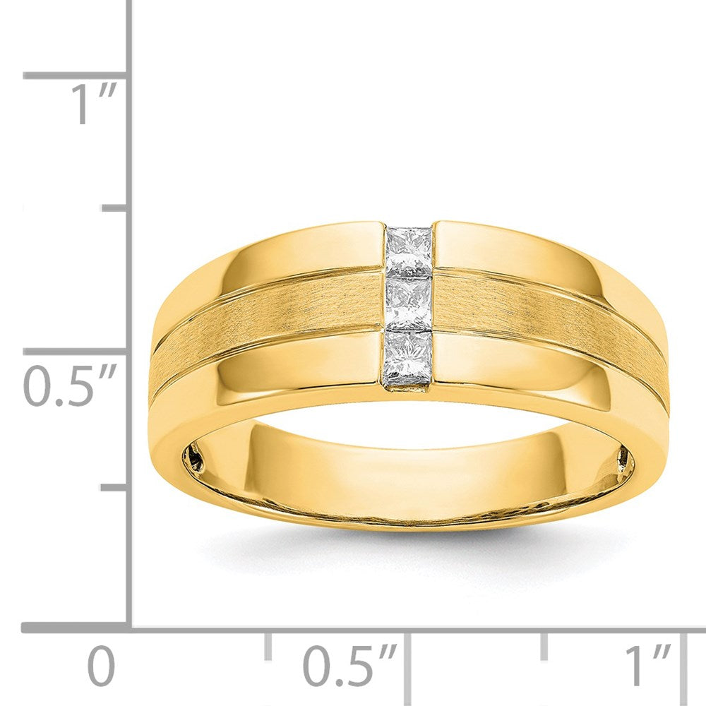 IB Goodman 14k Polished and Satin 1/4 carat Diamond Mens Ring