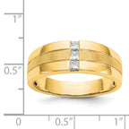 IB Goodman 14k Polished and Satin 1/4 carat Diamond Mens Ring