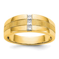 IB Goodman 14k Polished and Satin 1/4 carat Diamond Mens Ring